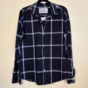 Frank & Eileen Navy Blue Plaid Button Down Shirt